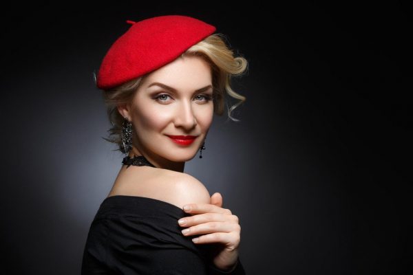moda, žena, beretka